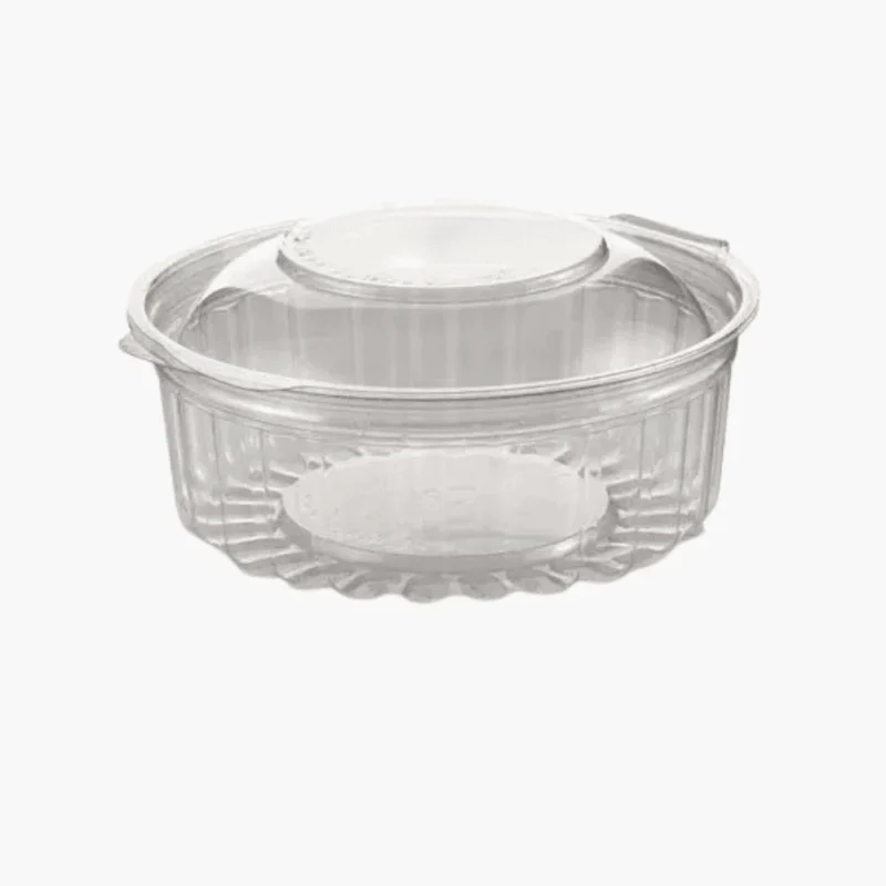 Pote bisagra semi cup redondo y transparente,
