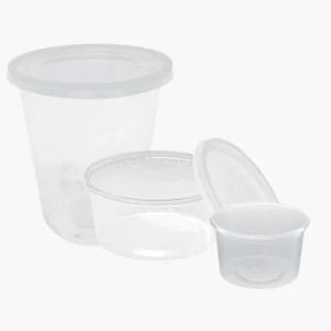 potes liso plástico para guardar alimentos
