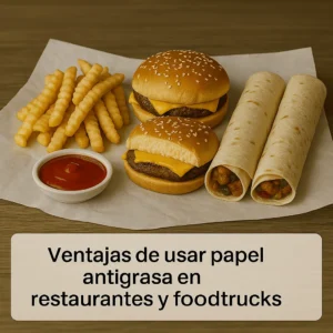papel antigrasa en restaurantes y foodtrucks