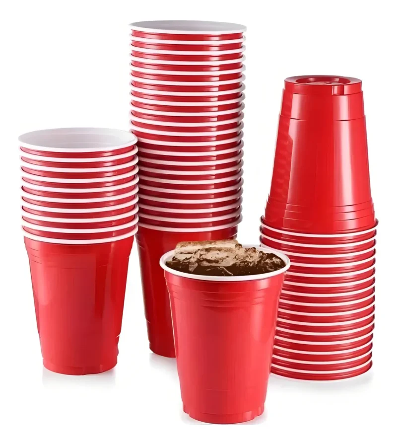 Vasos-desechables-plástico-PET-color-rojo-bicolor asos Desechables Plástico PET 473 mL Rojos Fiesta