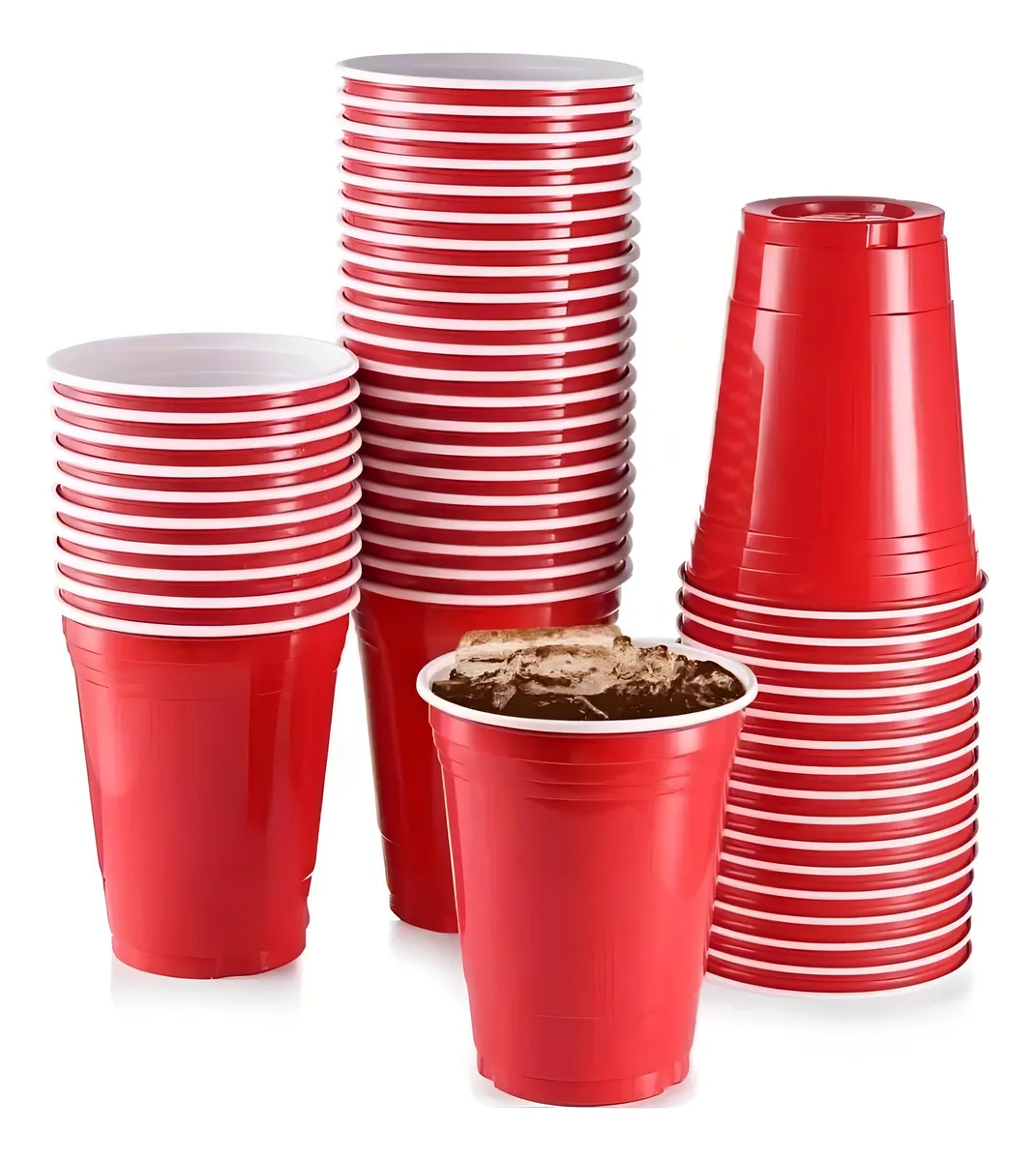 asos Desechables Plástico PET 473 mL Rojos Fiesta