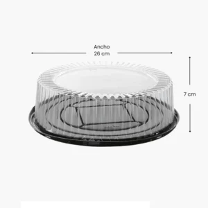 porta-torta-1025-3 Envase Cúpula 26x7 cm PET Reciclable | Para Tartaletas, Tortas y Pasteles | 1025-3
