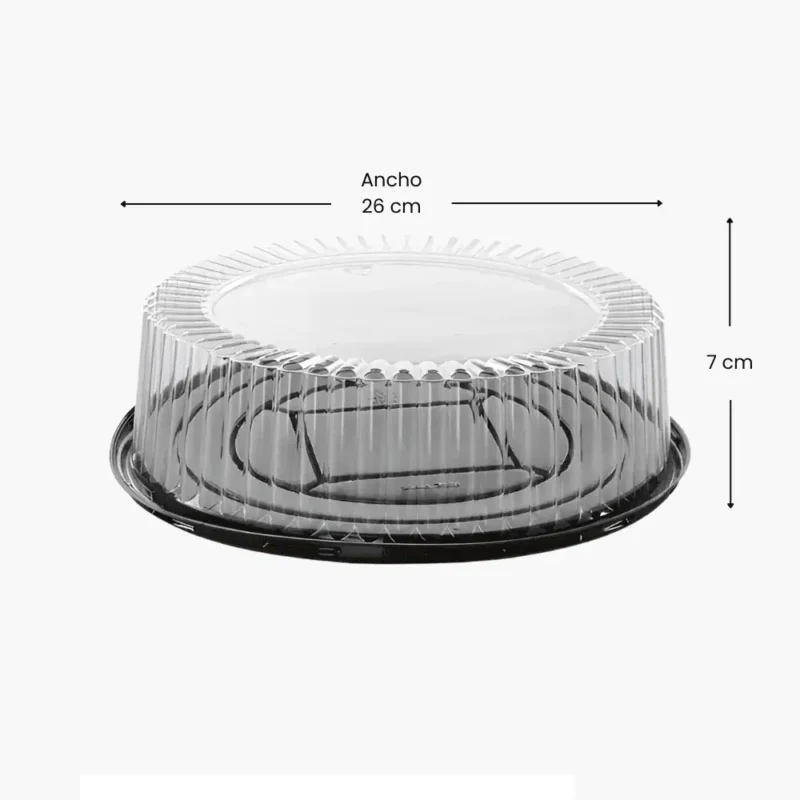 porta-torta-1025-3 Envase Cúpula 26x7 cm PET Reciclable | Para Tartaletas, Tortas y Pasteles | 1025-3