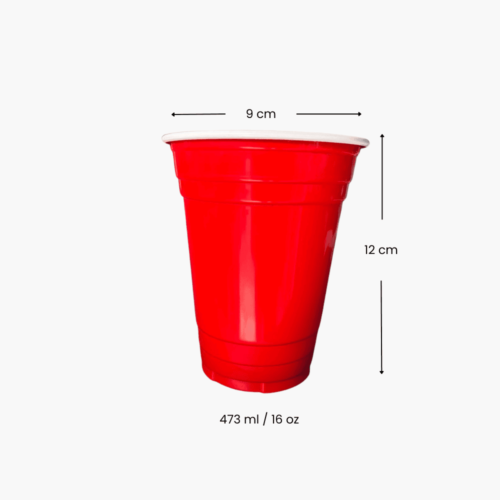 Vasos Desechables Plásticos Rojos 473 mL Tipo Americano