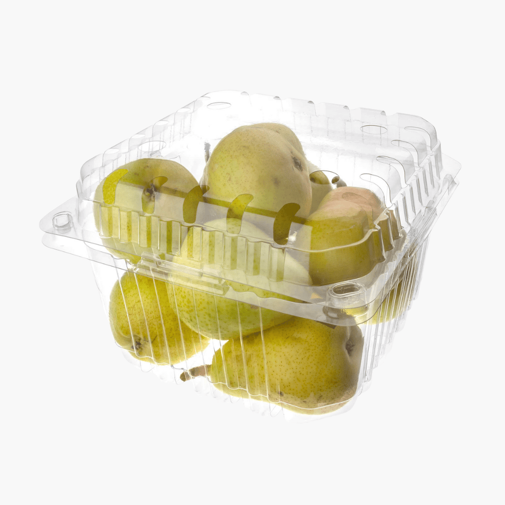 Envase Clamshell para Frutas 2 kg PET-PCR | Transparente y Apto Freezer | Medidas: 189 × 139 × 130 mm